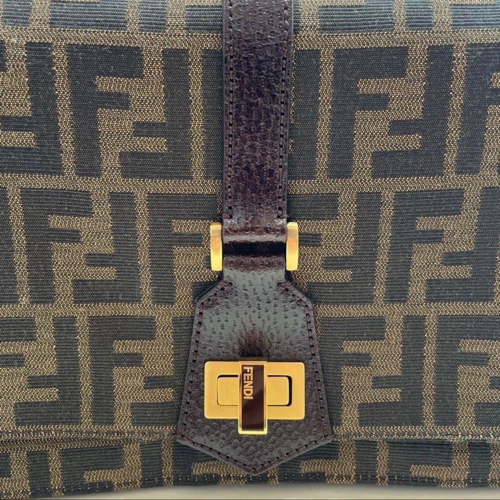 Fendi Bag Zucca Vitello Classic No. 1 Satchel Tobacco Moro Crossbody Top handle - Picture 5 of 17